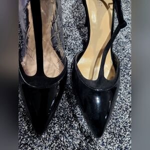T Strap Patent Leather Heels